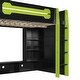 preview thumbnail 29 of 45, Full Size Esports Gaming Loft Bed Wood Frame Loft Bed with All-in-one Work Play Desk, Bookcase and RGB Ambient Light