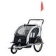 preview thumbnail 3 of 6, Aosom 2 in 1 Double Child Bike Trailer and Stroller