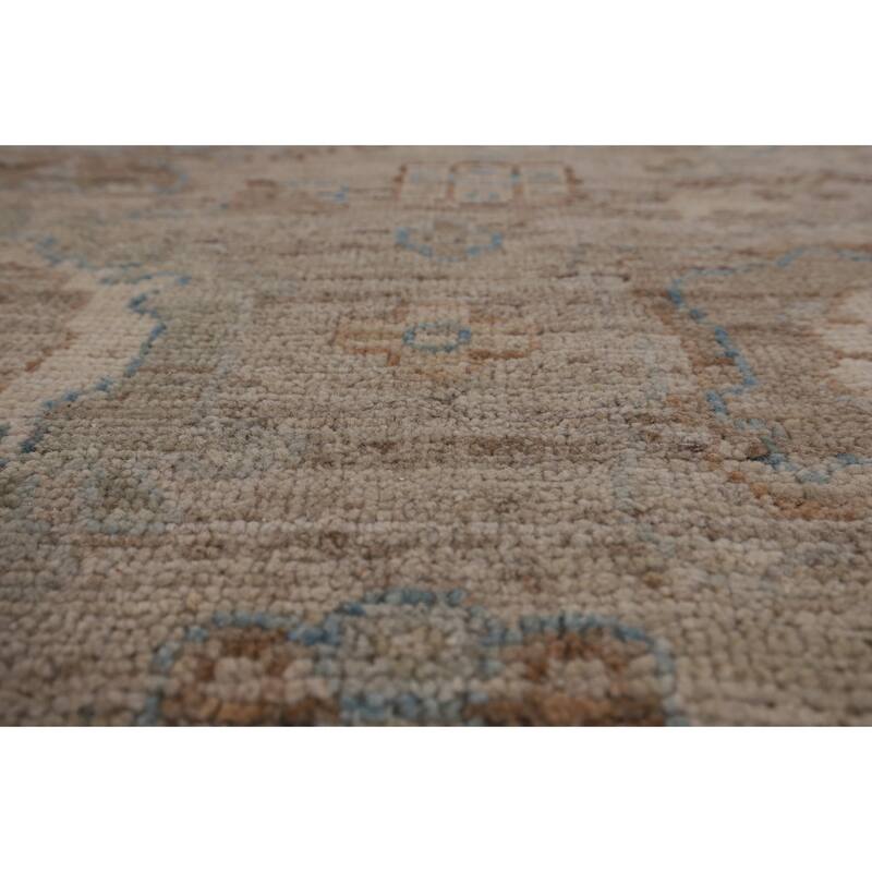 Oushak Turkish Area Rug Vegetable Dye Hand-Knotted Floral Wool Carpet - 8'1"x 10'1"