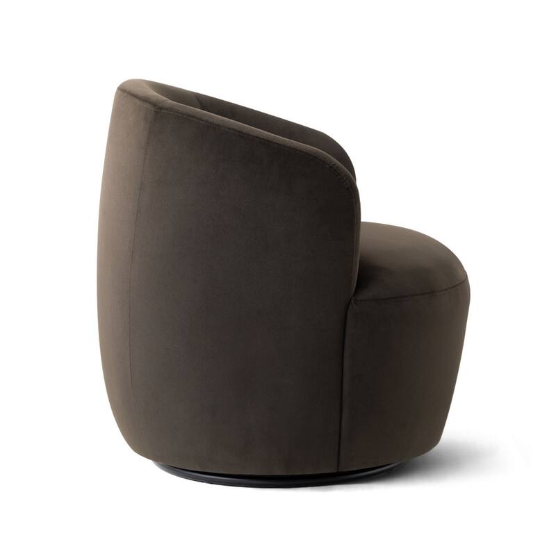 26.5" Wide Velvet Small Swivel Barrel Accent Chair