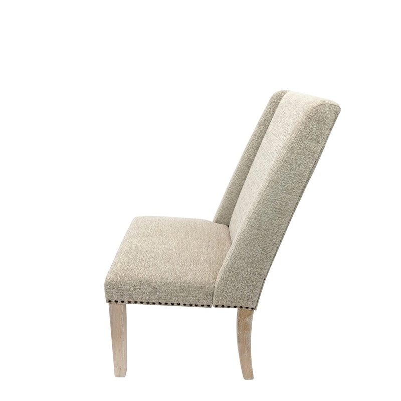 Carolina Living Laurant Upholstered Dining Chair - Set of 2 - Natural Driftwood - Fawn Upholstery