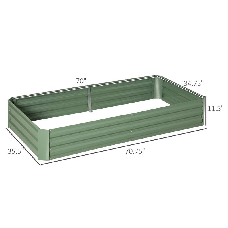 Outsunny Raised Garden Bed, Galvanized Elevated Planter Box with 2 Customizable Trellis Tomato Cages, Reinforced Rods