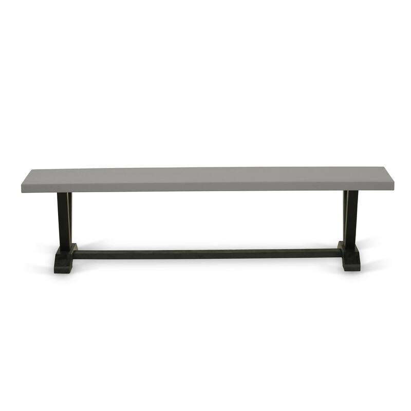 East West Furniture V-Style Modern Dining Room Bench with Wooden Seat, 72x15x18 Inch(Finish Options) - 72