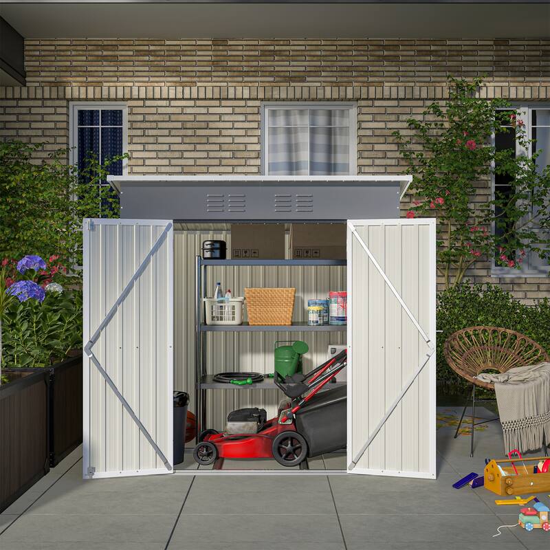 6'x4' Outdoor Metal Storage Shed Lockable