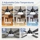 preview thumbnail 53 of 93, 48"/52"/60"/72" Modern Black LED Ceiling Fan with Light Remote (3/5/6/8/12 Reversible Blades)