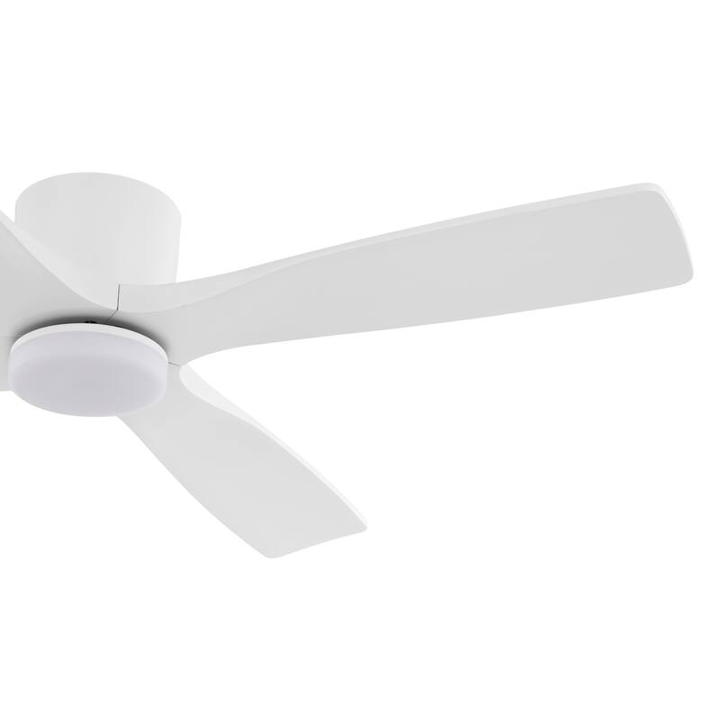 WINGBO 60" Flush Mount DC Ceiling Fan with Lights, 4 Reversible Blades, Hugger Low Profile Indoor Ceiling Fan