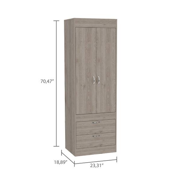 Shop Tuhome Lisboa 2 Drawer 2 Door Armoire On Sale Overstock 29860363