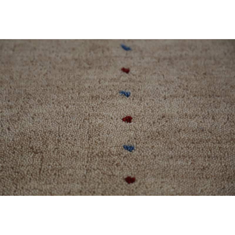 Gabbeh Indian Area Rug Hand-Knotted Bedroom Wool Carpet - 5'5" x 7'6"