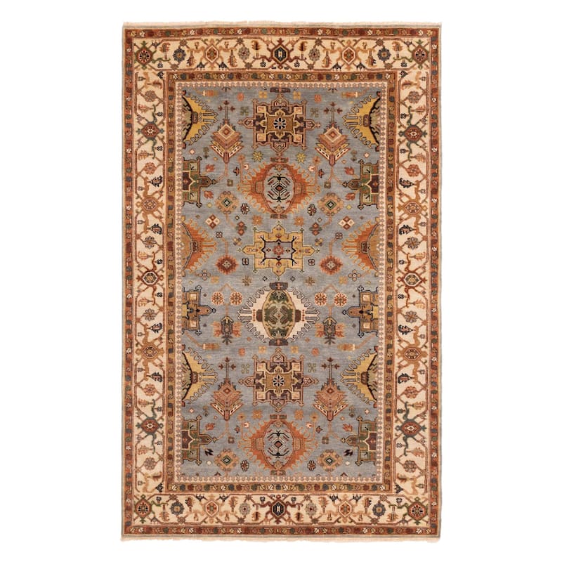 ECARPETGALLERY Hand-knotted Jules Sultane Light Denim Blue Wool Rug - 5'8 x 8'11