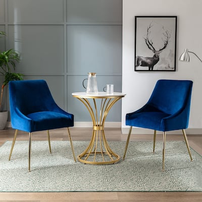 Arcadia Contemporary Velvet Upholstered Accent Chair (Set of 2)