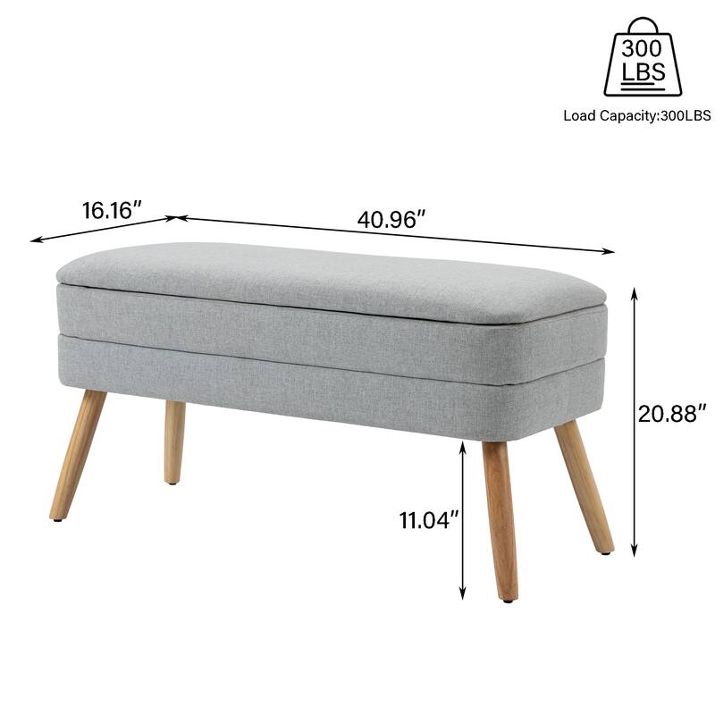 Modern Linen Storage Bench Upholstered Ottoman