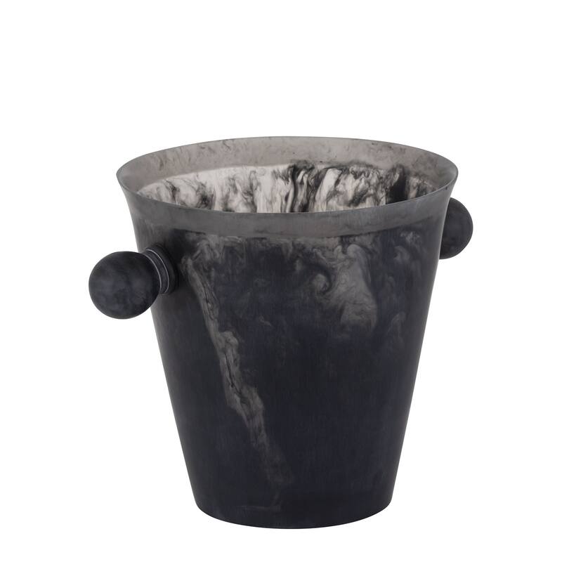 Black Resin Ice Bucket w/Handles