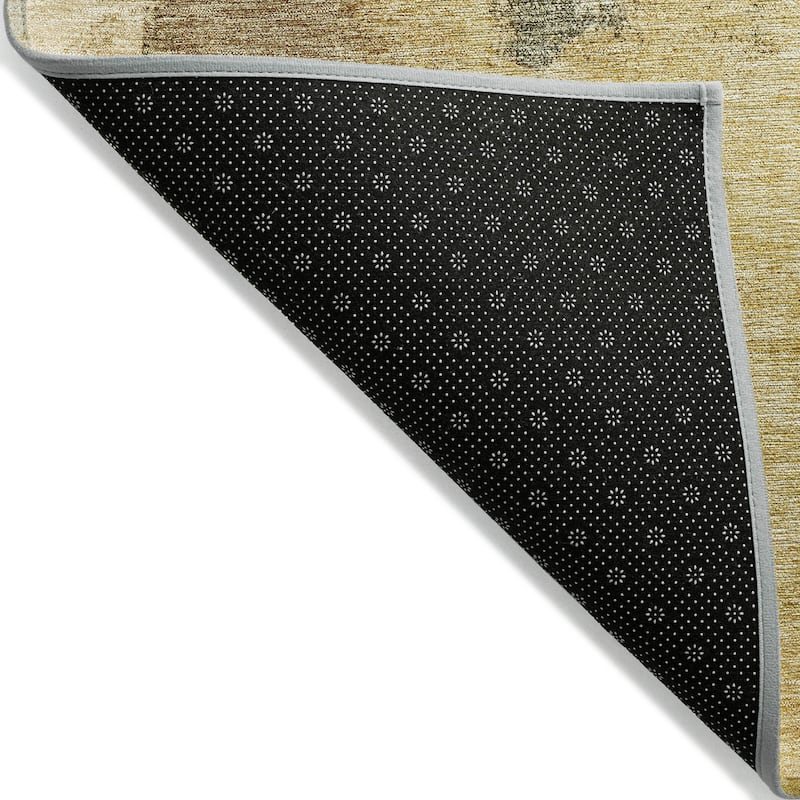 Machine Washable Indoor/ Outdoor Contemporary Abstract Chantille Rug