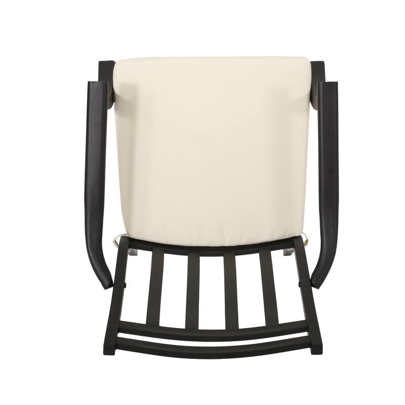 Outdoor 2 Piece Wooden Open Slat Dining Chairs with Cushions and Curved Backrest for Dining Room Kitchen Bedroom Living Room