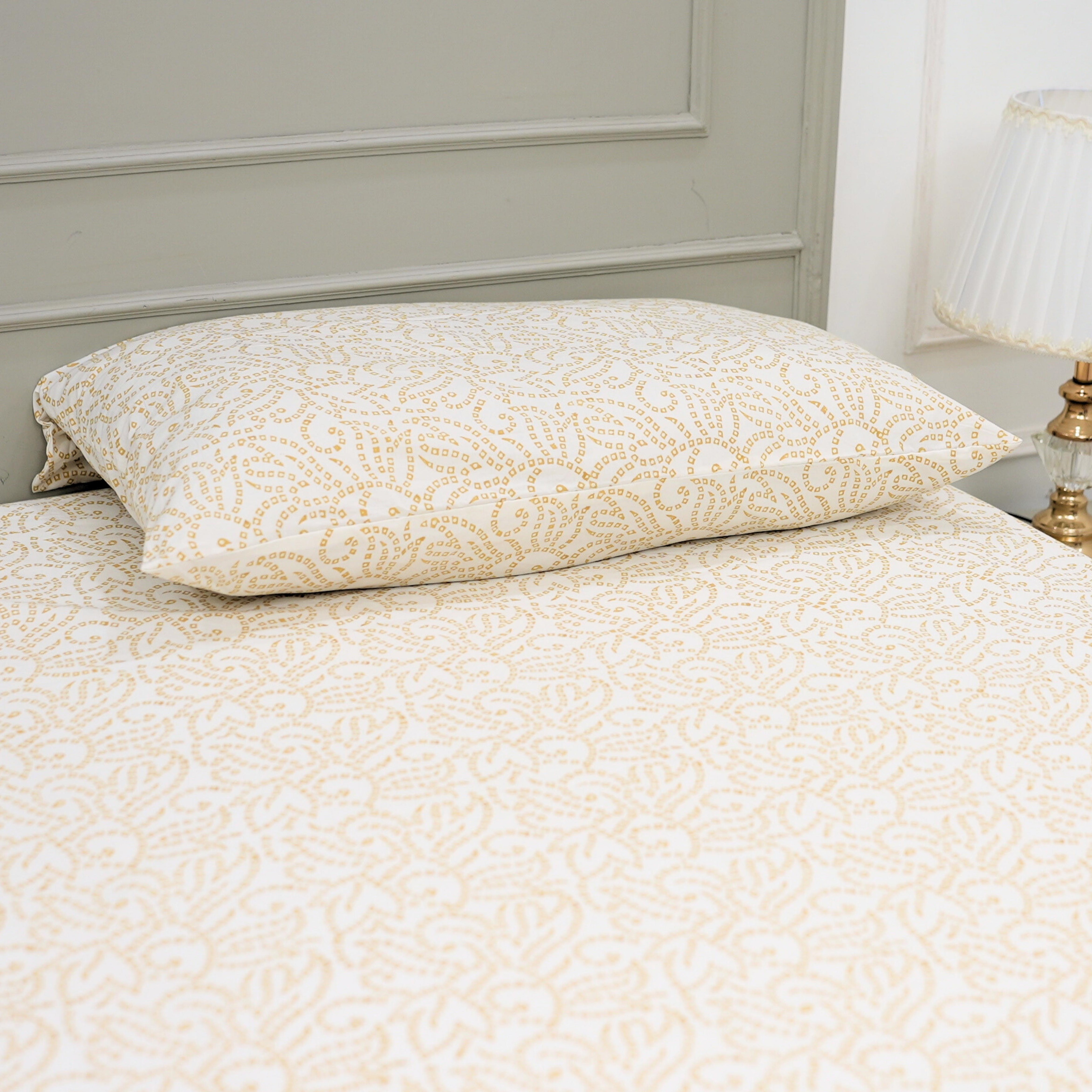 Fabdivine Handmade Block Print Flat Sheet or Bed Sheet Cotton Fabric Floral Home Decor