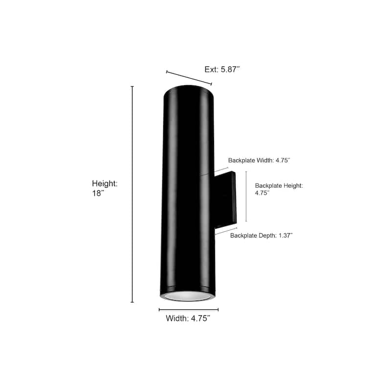 Vegas Outdoor Wall Sconce Powder Coated Black - Powder Coated Black