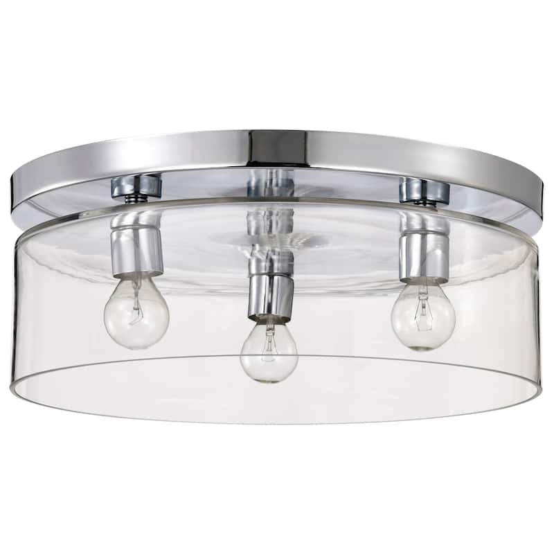 Nuvo Lighting 60/8074 Marlowe 3 Light 15" Wide Flush Mount Drum - Polished Nickel