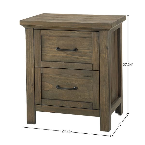 Westfield 2-Drawer Traditional Nightstand, Harvest Brown
