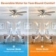 preview thumbnail 7 of 12, 52" Tranistional Glass 3-Light Low Profile Flush Mount Ceiling Fan Chandelier with Remote