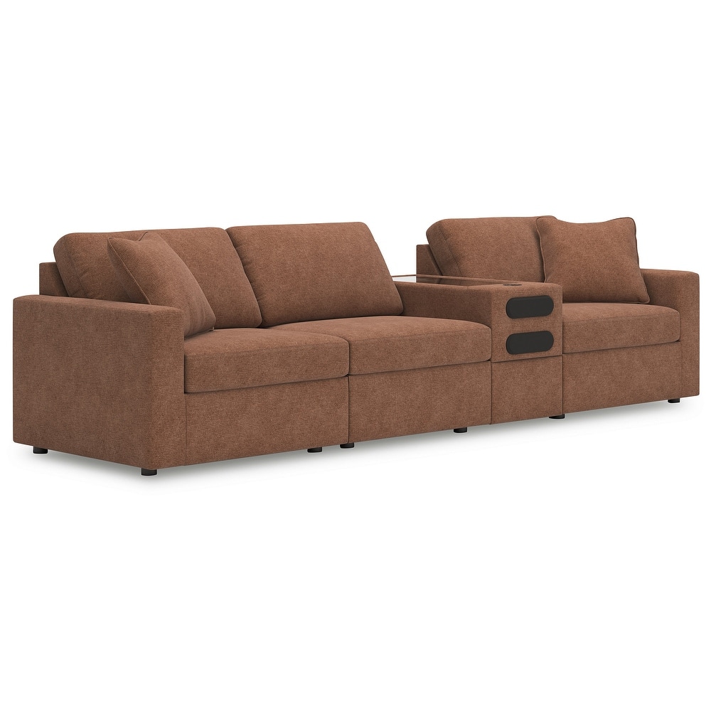 Signature Design by Ashley Modmax 4-Piece Sectional with Audio Console - 125"W x 37"D x 36"H