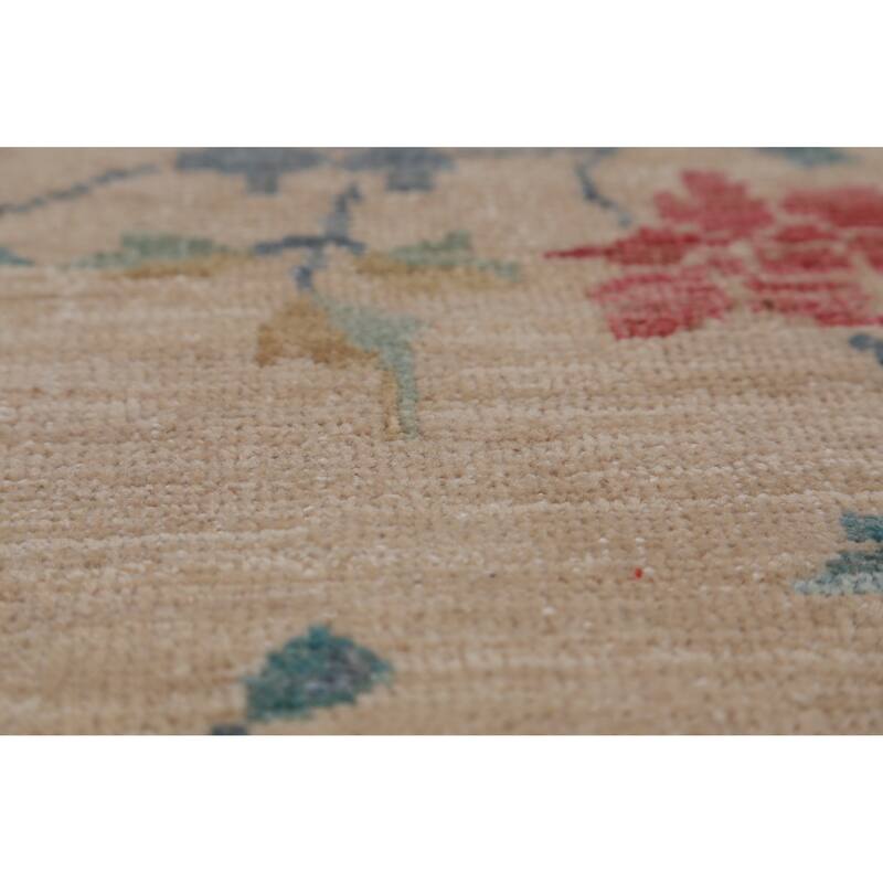 Hand Knotted Oriental 100% Wool Carpet Traditional All-Over Beige & Ivories Art Deco Area Rug - 6' 5'' X 2' 10''