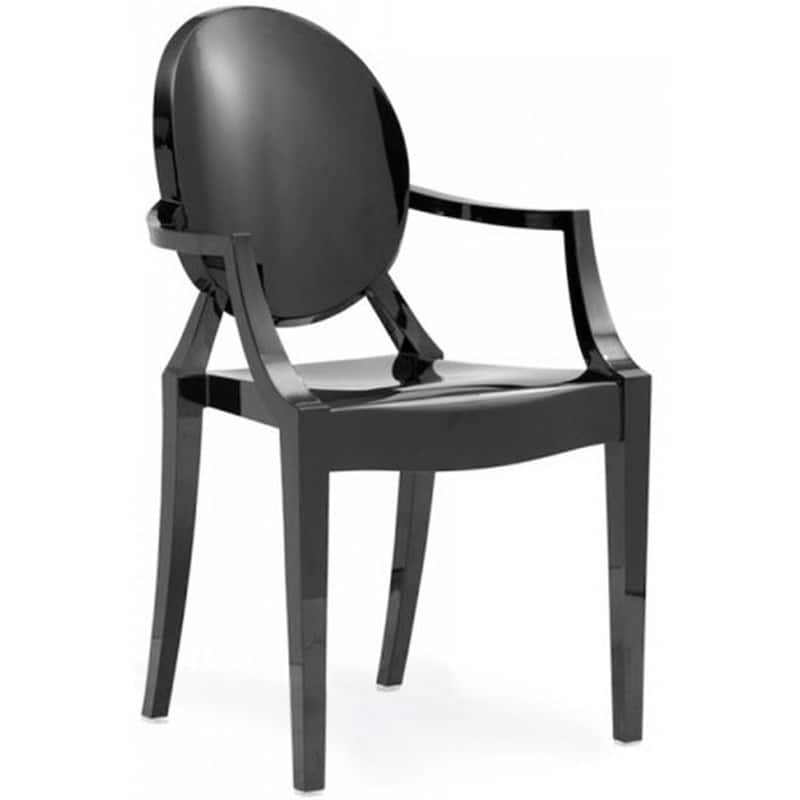 Modern Plastic Armchair With Arms Acrylic Mirrored Dining Chairs Retro Desk Stackable Molded