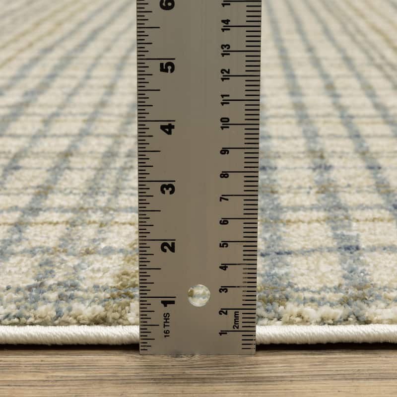 ROW Gemma Distressed Plaid Area Rug