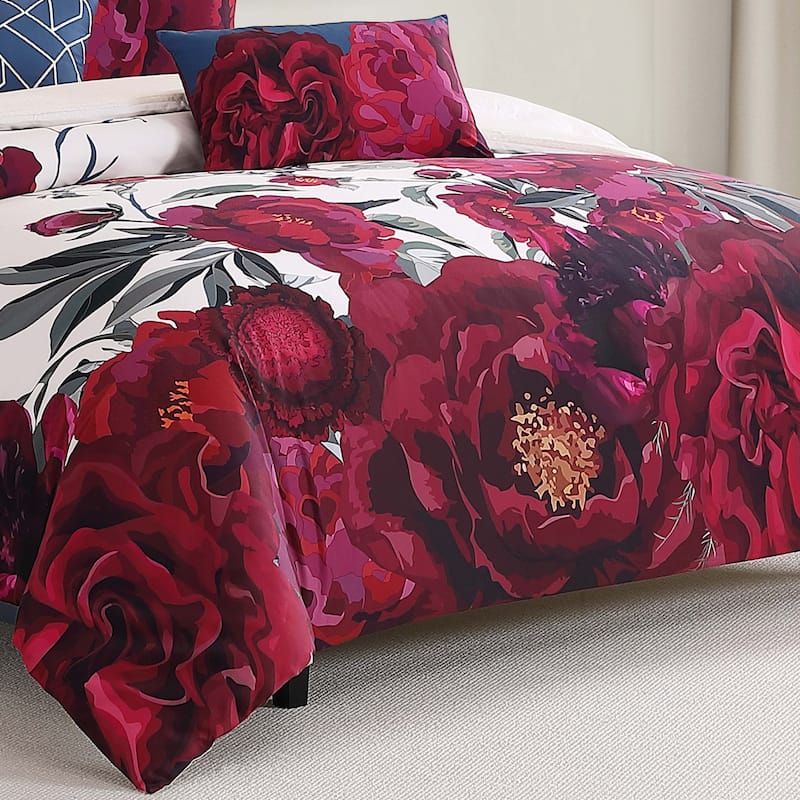 Bebejan Zinnia 100% Cotton Sateen 5 Piece Reversible Comforter Set
