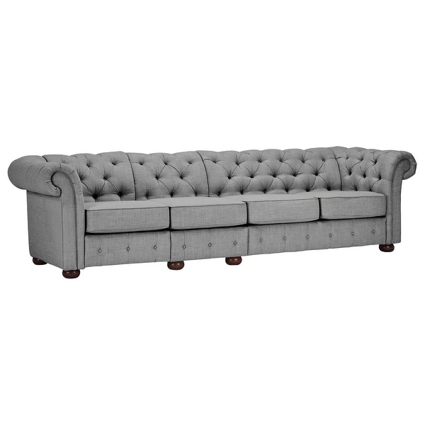 Knightsbridge Light-grey Extra Long Chesterfield Sofa by