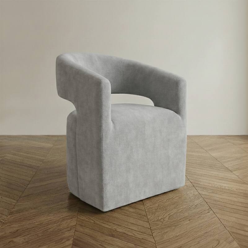 Furniture of America Rivena Modern 26-inch Fabric Accent Chair with Casters - Light Grey