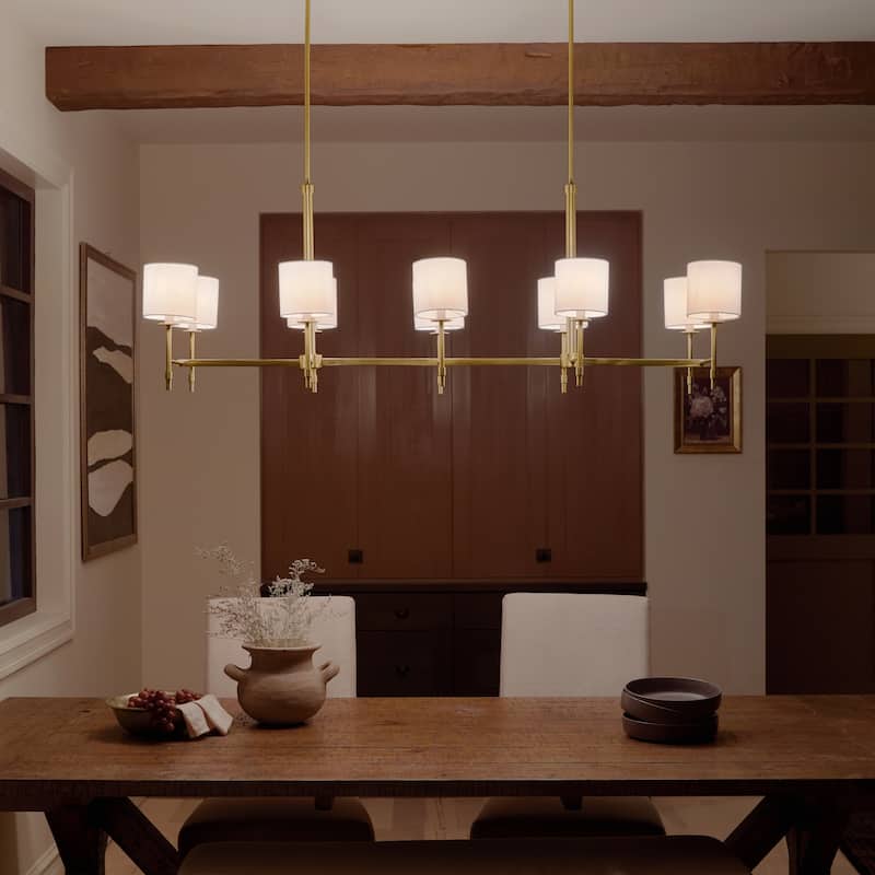 Kichler Lighting Ali 10-Light Brushed Natural Brass Linear Chandelier - 56.5