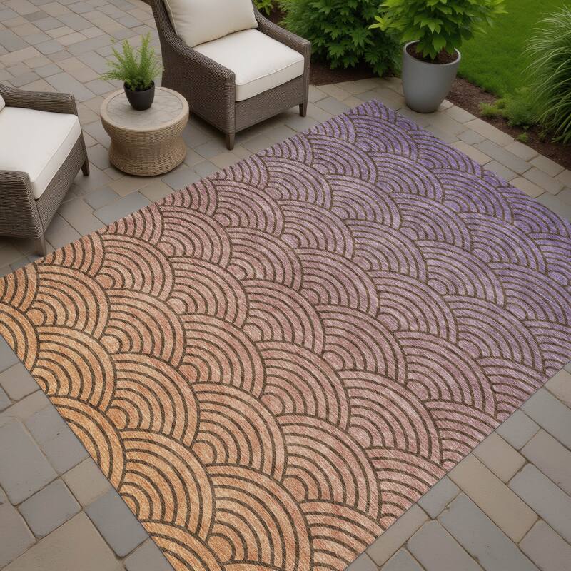 Machine Washable Indoor/ Outdoor Contemporary Poppy Chantille Rug