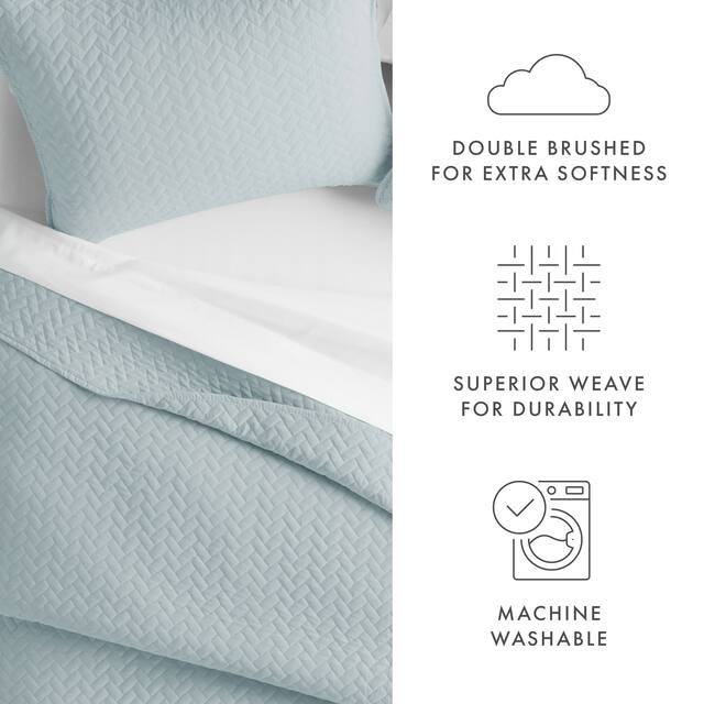 Soft Essentials Quilted Herringbone Coverlet Set