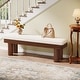 preview thumbnail 7 of 17, Upholstered Entryway Bench, Faux Shearling Padded Seat Shoe Bench, Bedroom Entrance Living Room End-of-Bed Accent Stool
