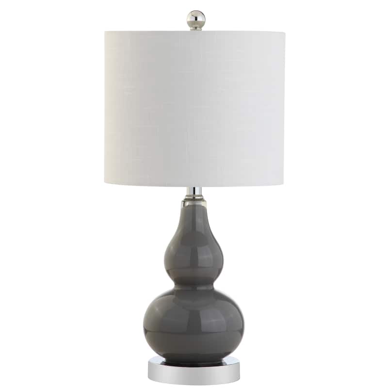 Anya 20.5" Mini Glass LED Table Lamp, Gray by JONATHAN Y