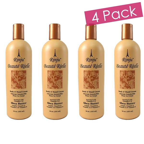 Rinju 4-Pack Beaute Reelle Body And Hand Lotion, 16 Ounces - Orange
