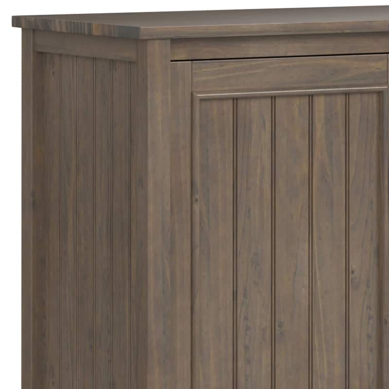 WYNDENHALL Rowan SOLID WOOD 60 inch Wide Contemporary Wide Storage Cabinet in Smoky Brown - 18"d x 60" w x 34"h