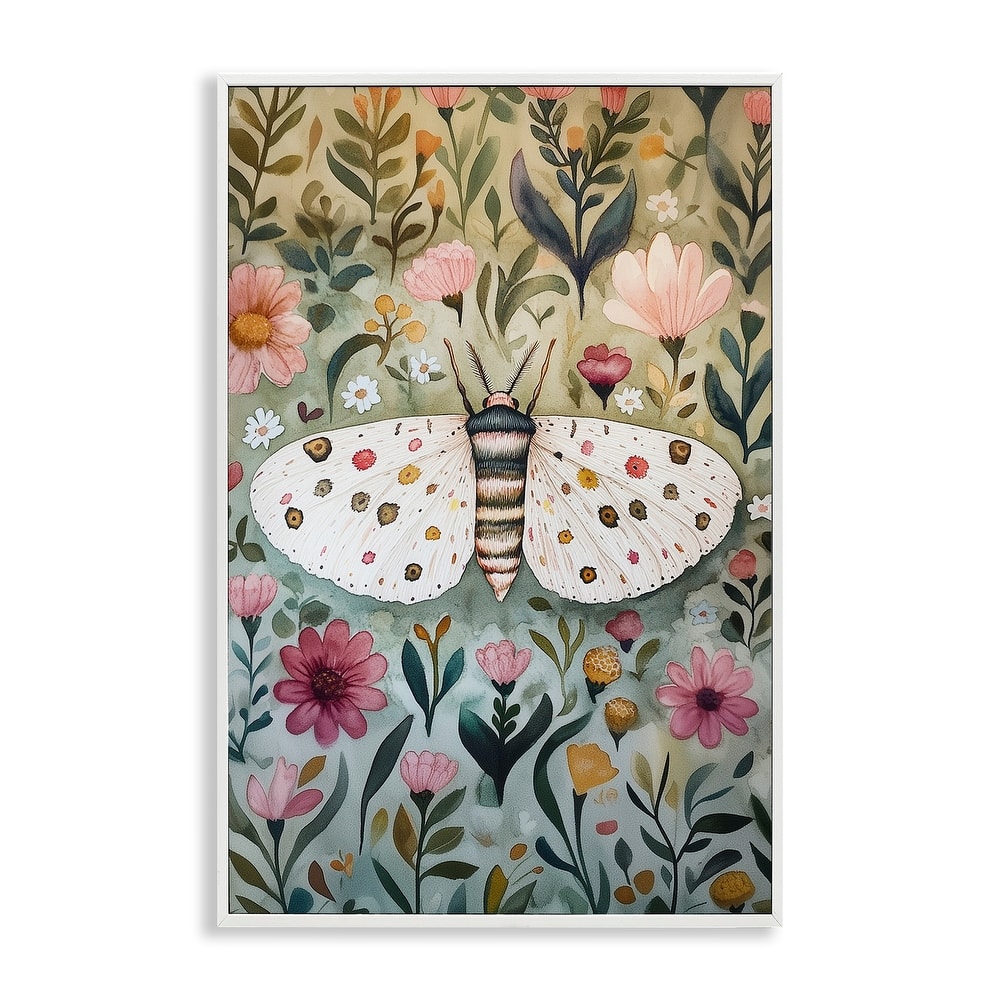 Stupell Flower Speckled Moth Wings Framed Giclee Art Design By The Dutch Lady