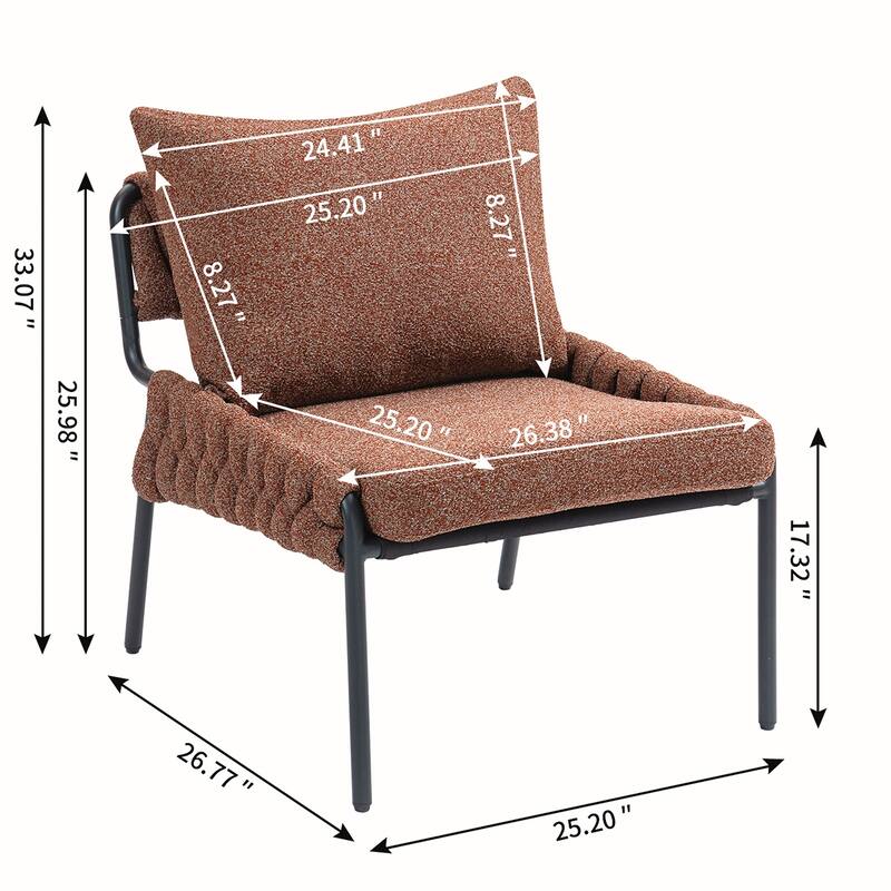Braided Upholstery Metal Frame Chair