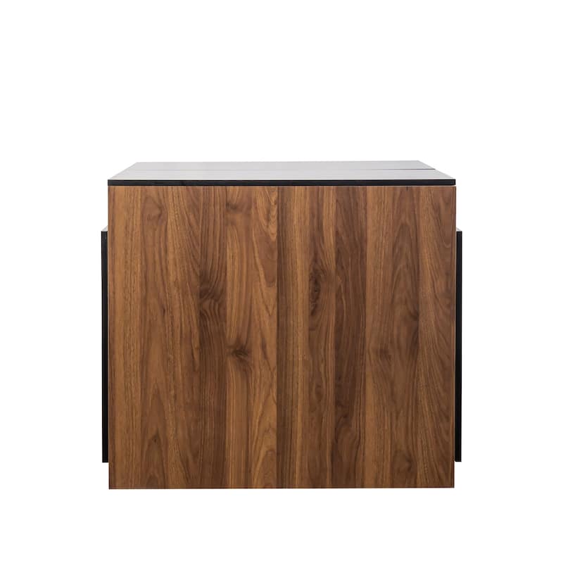 GDF Studio - Lalia Modern Multifunctional Extendable Dining Table with Storage Panels - 118.11"