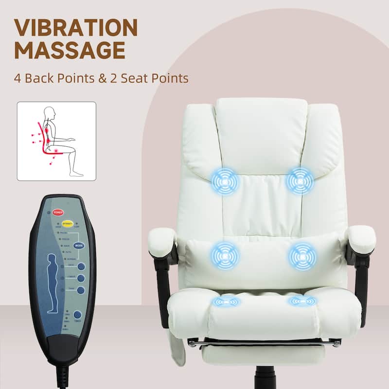 Premium Massage Office Chair High Back Adjustable Recliner with Lumbar Support Footrest and Vibration Therapy