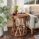 preview thumbnail 1 of 26, COZAYH Farmhouse End Table, Rustic Round Coffee Table with X-Motifs Legs, Wood Textured Top for Boho, French Country Decor End Table - Brown