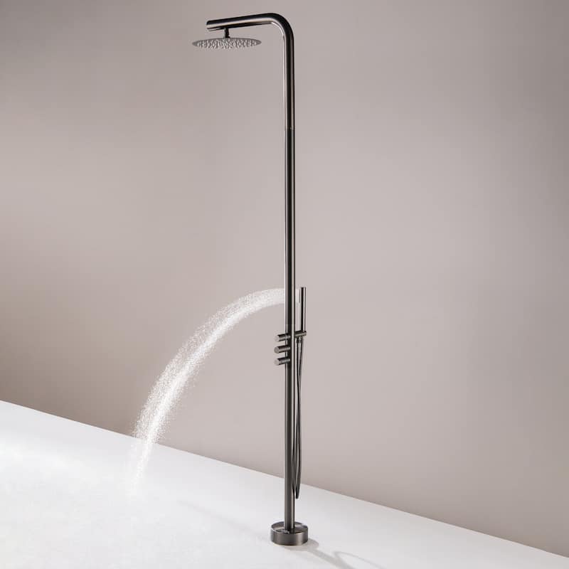 Modland 91''H Freestanding Outdoor Shower Rainfall with Handheld Shower