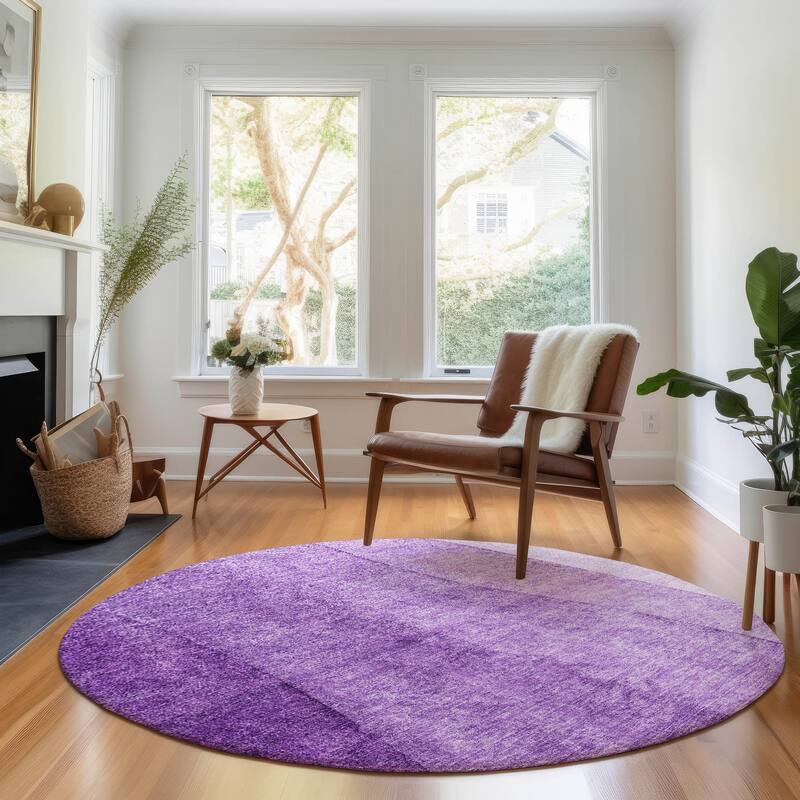 Premium Washable Super Soft Chunky Ombre Mayfield Rug - Purple - 8' x 8' - Round