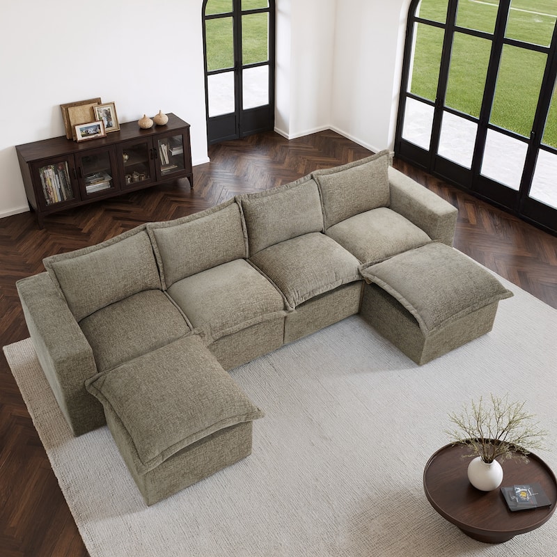 Comfy Cloud Couch Plush Modular Sectional Sofa For Living Room