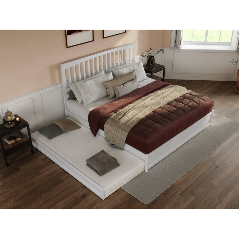 Everett Platform Bed with Panel Footboard and Twin XL Trundle