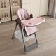 preview thumbnail 5 of 27, Portable Adjustable Baby High Chair, Infant Feeding Seat with Safety Belt, Silent Lockable Wheels & Easy-Clean, 0-6 Years Pink