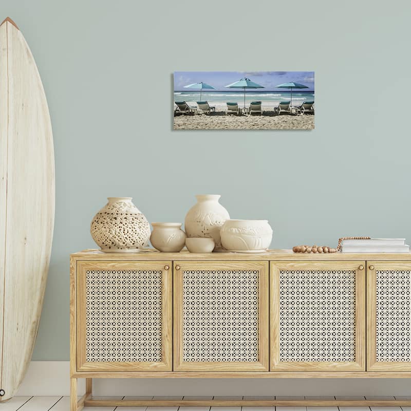 Stupell Lined Up Beach Chairs Canvas Wall Art Design By Mary Lou Johnson