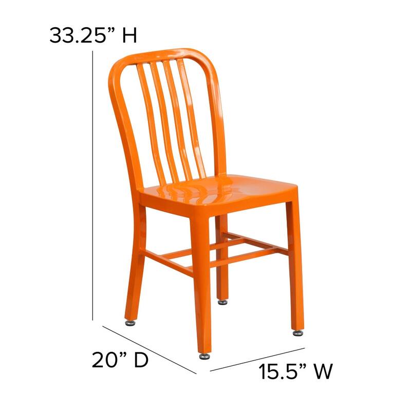 Metal Indoor-Outdoor Chair - 15.5"W x 20"D x 33.25"H