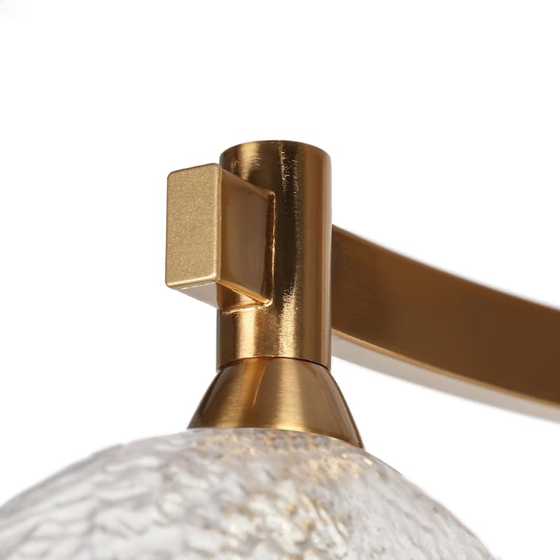 Modern Gold 5-Light Linear Chandelier Glass Island Pendant for Kitchen Island - 44.5" W x 7" H x 8.3" D
